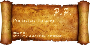 Perisics Patony névjegykártya